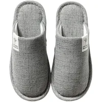 Generisch Hausschuhe Winter Leinenpantoffeln Atmungsaktive Gästepantoffeln Indoor Hausschuhe rutschfest Für Damen Herren Hause Hotel (Grey, 41) - 41 EU