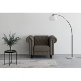 dorel home Chesterfield-Sessel »Felix«, mit Rückenlehne 3-fach verstellbar, Beine Massivholz, Sitzhöhe 46 cm
