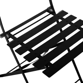 Svita BERLIN Bistro-Set 3-teilig Gartenset Garnitur Metall-Möbel Stuhl Tisch Klapp-Möbel Balkon-Set Schwarz