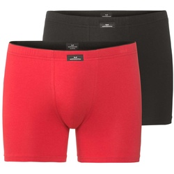 GÖTZBURG Herren Boxershorts, 2er Pack - Cyclists, Unterwäsche, Unterhosen, Baumwolle, Logo, einfarbig Rot/Schwarz XL
