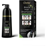 AMZSEA Instant Black Hair Shampoo, Haarfärbeshampoo für Männer & Frauen- Einfach zu benutzen -100% Grauabdeckung- Einfach & schnell - Hält 30 Tage 3 in 1 Schwarzes Haarfärbemittel (Flaschen)