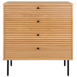 House Nordic Kommode KYOTO 80 x 85 cm Braun / Schwarz