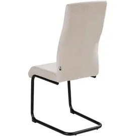 Home4You Schwingstühle 2er Set, Beige - Schwarz - Webstoff - Metall - mit Quersteppung - 2er Set