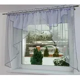 Generisch Fertige Gardine Parma 350x150 Voile Fensterdekoration Vorhänge Querbehang Lambrequin, 350 x 150 (Grau)