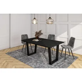 SKRAUT HOME Esszimmertisch 167 x 74 x 90 cm schwarz