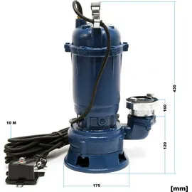 XPOtool Wiltec Schmutzwasserpumpe 1500W Tauchpumpe mit 22800l/h Fördermenge inkl. 20m Schlauch