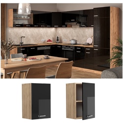 Vicco Hängeschrank Küchenschrank R-Line Solid Eiche Schwarz 40 cm modern