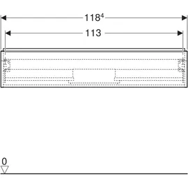 Geberit iCon 118,4x24,7x47,6cm, w/lack. hgl/Gr. vc