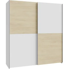 Forte Schwebetürenschrank 170,3 x 190,5 x 61,2 cm Weiß/Braun