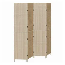 vidaXL Raumteiler Beige 196 x 200 cm Poly-rattan