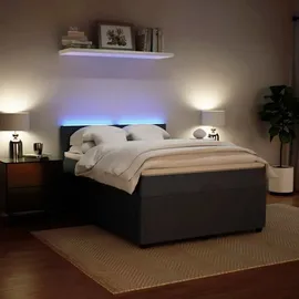vidaXL Boxspringbett 140 x 200 cm Dunkelgrau