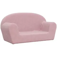 vidaXL Kindersofa 2-Sitzer Rosa Weich Plüsch