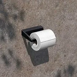 KEUCO AVENO Toilettenpapierhalter, 14662370000 starr, zum Kleben/Schrauben, schwarz matt