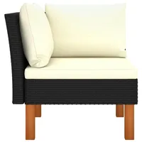 vidaXL Ecksofa schwarz/cremeweiß
