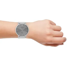 Oozoo Armbanduhr silber Edelstahl Milanaise Metallband 44 MM Silbergrau/Silberfarben C9936