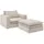 furn.design Loveseat Sessel Pesaro Cord 176 x 83 x 125 cm Beige mit Hocker