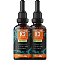 Vitamin K2 Tropfen hochdosiert 3600x (2x50ml) - 200 μg Vitamin K2 MK7, K2VITAL® Premium Vitamin K2 hochdosiert von Kappa mit 99,7+% all-trans-Gehalt - laborgeprüft, 100% vegan
