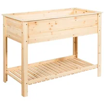 Costway Hochbeet mit Ablage 92 x 41 x 81 cm Natur