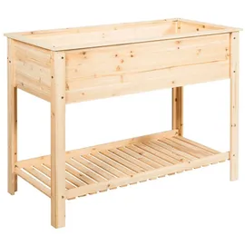 Costway Hochbeet mit Ablage 92 x 41 x 81 cm Natur