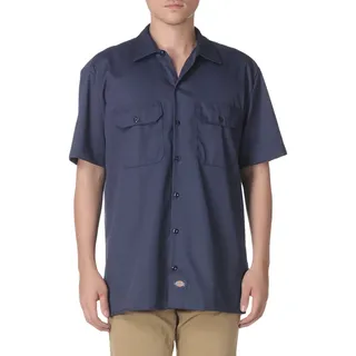 Dickies Herren Regular Fit Freizeit Hemd Shrt/S Work Shirt, Kurzarm, Blau (Navy Blue NV), Gr. XXX-Large (Herstellergröße: 3XL) - 3XL