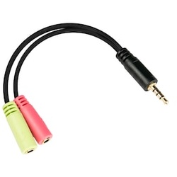 Good Connections 4-pol. 3,5mm Klinkenst./ 2x 3-pol. Klinkenbu. schwarz 0,2m CTIA