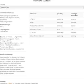 ProFuel Tunnelblick Pump Tropical Fruits Pulver 440 g