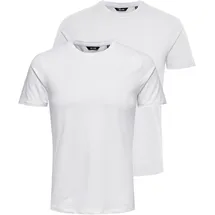 Only & Sons ONSBASIC SLIM O-NECK 2-PACK NOOS weiß XXL