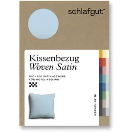 schlafgut Kissenbezug Woven Satin 80 x 80 cm Blau