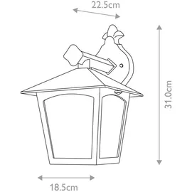 Elstead Lighting Außenwandleuchte Aluminium 31,0 cm inkl. E27 dimmbar schwarz