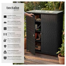Tectake tectake® Aluminium Gartenschrank, wetterfest und UV-beständig, 3 herausnehmbare Einlegeböden, 84,5 x 40,5 x 103,5 cm