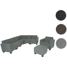 MCW Modular Sofa-System Couch-Garnitur Moncalieri 6-2, Stoff/Textil ~ grau