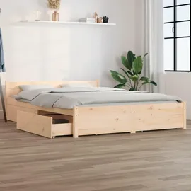 vidaXL Bett mit Schubladen 120 x 200 cm Braun