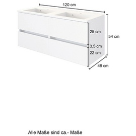 Held Held-Möbel Waschtischunterschrank Lucca Dekor Grau 120 cm