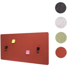 Mendler Akustik-Tischtrennwand HWC-G75, Büro-Sichtschutz Schreibtisch Pinnwand, doppelwandig Stoff/Textil ~ 60x120cm braun