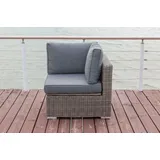 OUTFLEXX Eckelement links, grau, Polyrattan, 82 x 82 x 70 cm, verstellbare Sitzfläche, wasserfeste Kissenbox