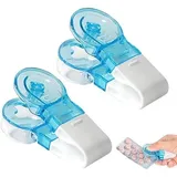Tragbare Pillendose, Portable Pill Taker, Portable Tablet Dispenser, Tablettenausdrücker einfache Entnahme, Tablettenspender für Zuhause (2 Stück)