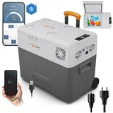PEME Expedition Kompressor Kühlbox 39L Autokühlschrank 12V 24V 230V Gefrierbox Camping Kühlschrank Rollen LKW Wohnmobil Auto App Steuerung -20°... - Orange