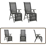 Vidaxl - Garten-Liegestühle 2 Stk. Textilene und Aluminium Schwarz - Gartenstuhl - Liegesessel - Outdoor Möbel - Balkonmöbel - Terrassenmöbeln