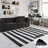 OTTO home Teppich OTTO HOME "Benja", schwarz (schwarz, weiß), B:160cm H:10mm L:230cm, Baumwolle, Polyester, Teppiche, Teppich, Handweb Teppich, gestreift, 90% Baumwolle, handgewebt, mit Fransen