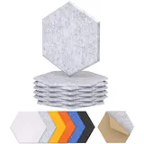 Hexagon Akustikplatten selbstklebend 12 Stücke, TONOR Schallabsorber Schallschutz mit Hochdichte Wandfliesen Schall Dämmung 30x26x1cm für Studio, Büro, Akustische Behandlung und Wanddekoration Grau