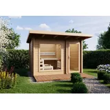 INFRAWORLD Gartensauna Terra 2B Außensauna mit Vorraum Saunahaus 341 x 230 cm