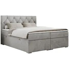 MKS Boxspringbett 160 x 200 cm H4 Hellgrau