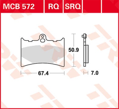 TRW Lucas Racing oppervlak MCB572SRQ