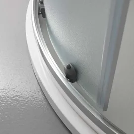 Kiamami Valentina Viertelkreis Duschkabine, Chrom vollgerahmt, mattes Strukturglas Giada