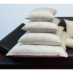 Federkissen, Füllkissen, Sofakissen, Kissenfüllung mit Inlett und Federn, creme 50 x 50 cm