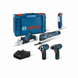 Bosch Combo Kit '5-Tool-Kit Professional GSR 12 V' mit 3 Akkus und Ladegerät