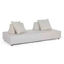 Sofa Piper, verstellbare Rückenlehne, inkl. Kissen, Hellgrau