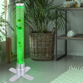 GLOBO Wassersäule Farbwechsel Sprudelsäule Wohnzimmer, Dekoration Säle, LED RGB inkl. 3 Fische und 2 Kugeln LxBxH 24,6x24,6x61,1cm