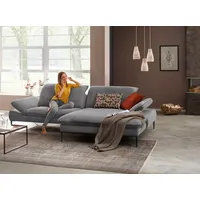 W.SCHILLIG Ecksofa enjoy&MORE, Designsofa, elegant und bequem, L-Form, Sitztiefenverstellung, Füße schwarz pulverbeschichtet, Breite 294 cm grau