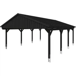 Doppelcarport SKANHOLZ "Fichtelberg", grau (anthrazit), H: 362cm, Carports
